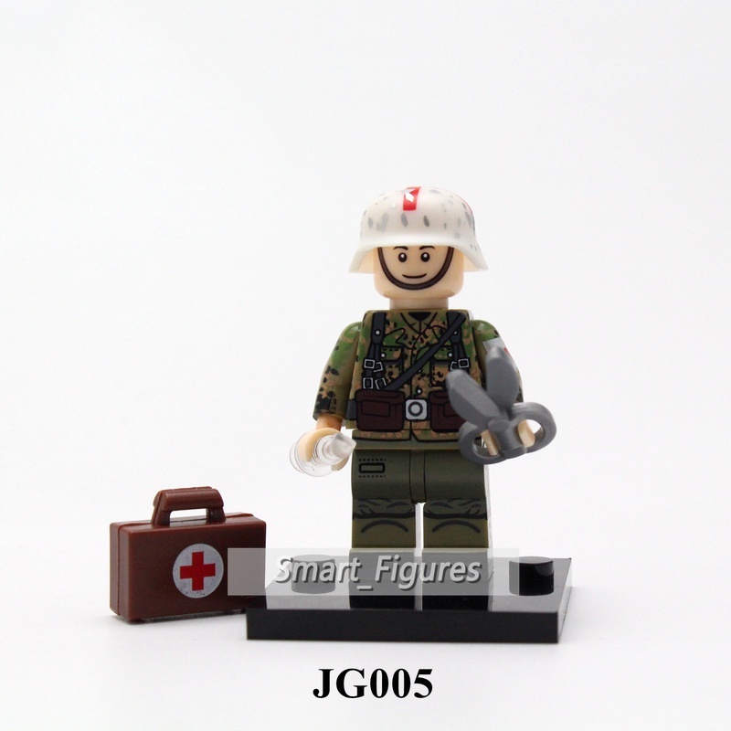 Mainan Action Figure Minifigures WWII Tentara Jerman Motif Camo Salju