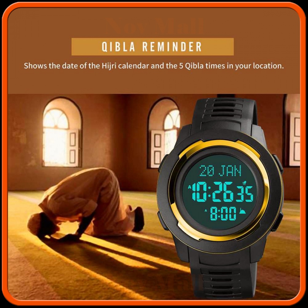 SKMEI Jam Tangan Digital Pria Muslim Qibla - 1729