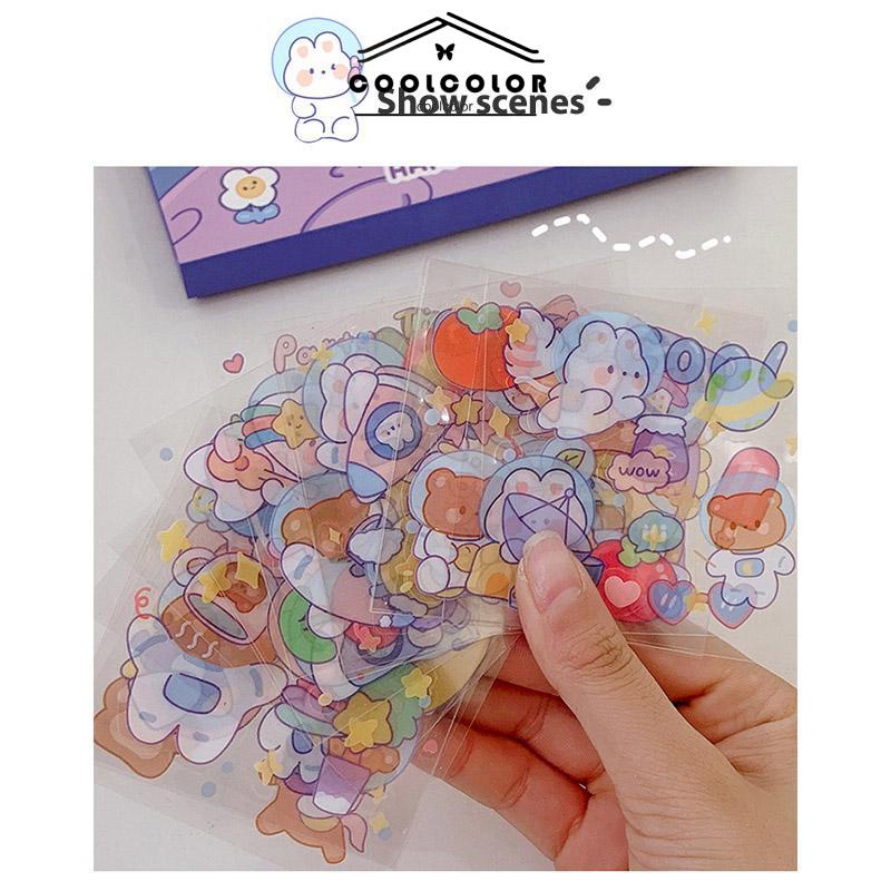 COD Kartun Tahan Air 25 PCS Tanpa Jejak Buku Pegangan Stiker Dekorasi Pola Kecil DIY Stiker Ponsel- cl