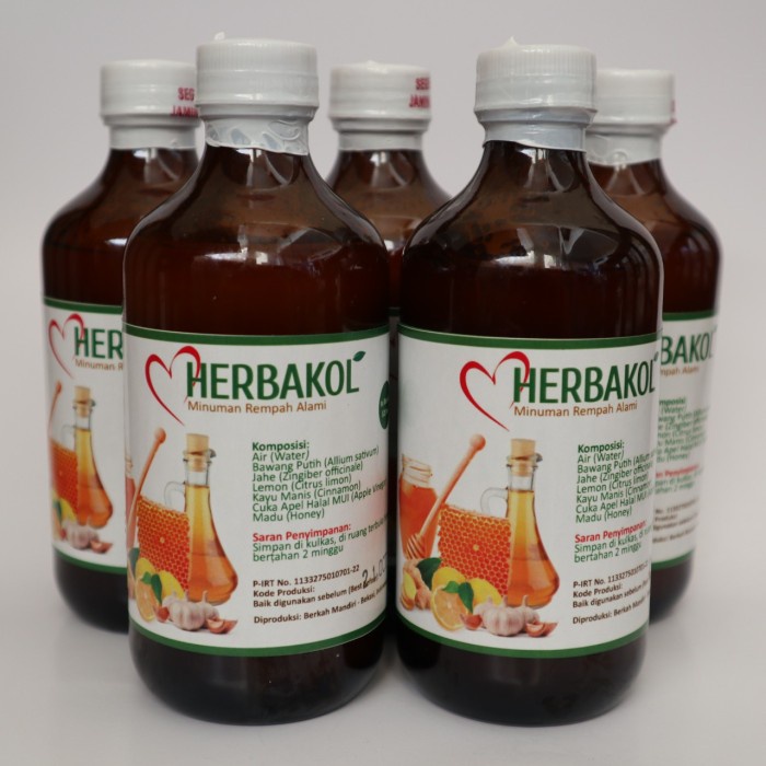 

Ramuan Herbal Bawang Putih Jahe Lemon Cuka Apel Madu HERBAKOL