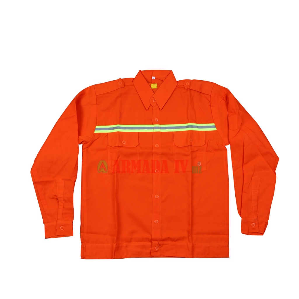 Baju Wearpack PANJANG OREN Scotlet Hijau Baju Kerja Safety Orange