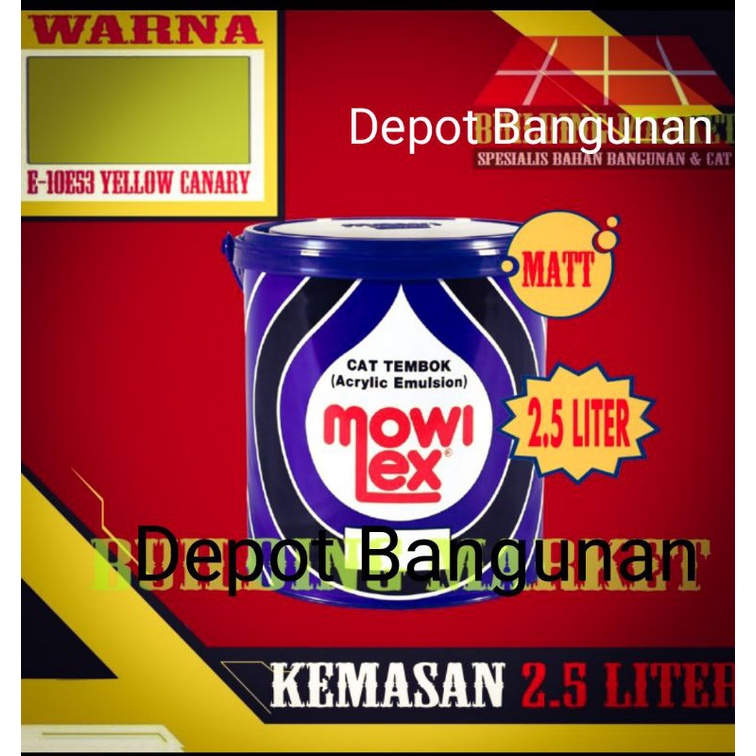 Cat Tembok Cat Taman Mowilex Interior KM-10E53 YELLOW CANARY 2.5 Liter