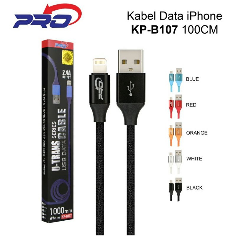 Pro Kabel Data Charger USB for IPhone Lightning KP- B107 Fast Charging