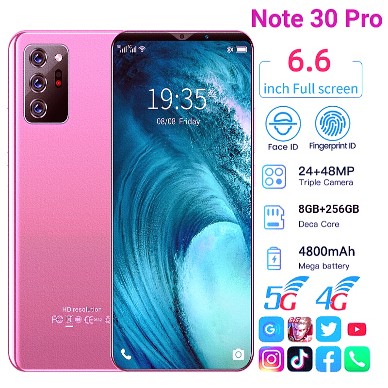 【COD】Note 30 Plus 5G HP Smartphone RAM 8GB+256GB Handphone Murah Promo Cuci Gudang Android Ponsel Ba