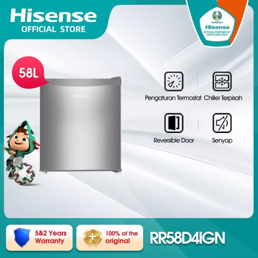 Hisense Kulkas Refrigerator Mini Bar 43L RR58D4IGN RR 58 D4IGN RR 58