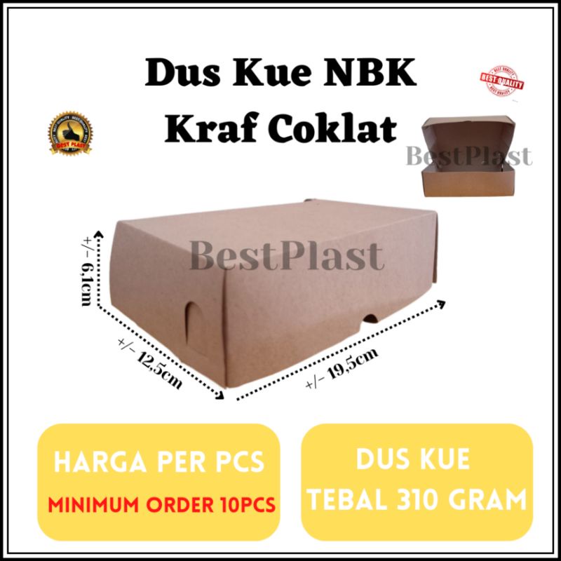 

Dus Kue NBK Kraf Warna Coklat Tebal 310gram