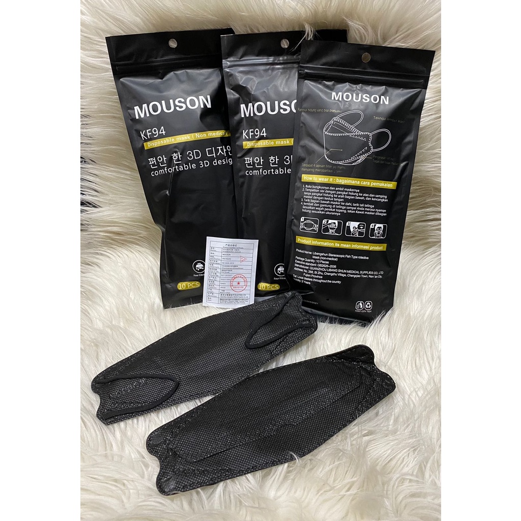 KF94 MOUSON HITAM/PUTIH WARNA TALI SENADA