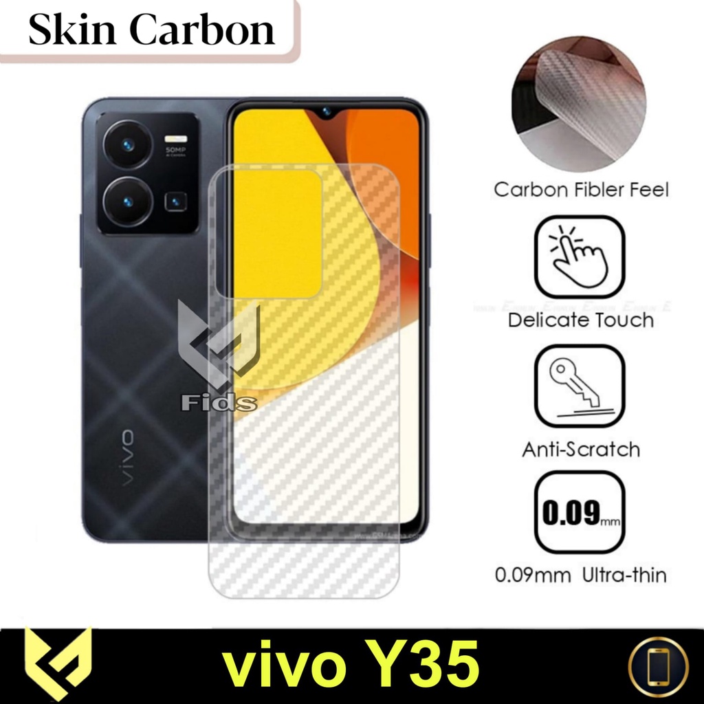 NEW PROMO Paket 3IN1 For VIVO Y35 2022 / VIVO Y16 2022 / VIVO Y22 2022 Anti Gores Layar Anti Glare Matte Free Lens Camera &amp; Skin Carbon Anti Gores Jamur Body Belakang Handphone