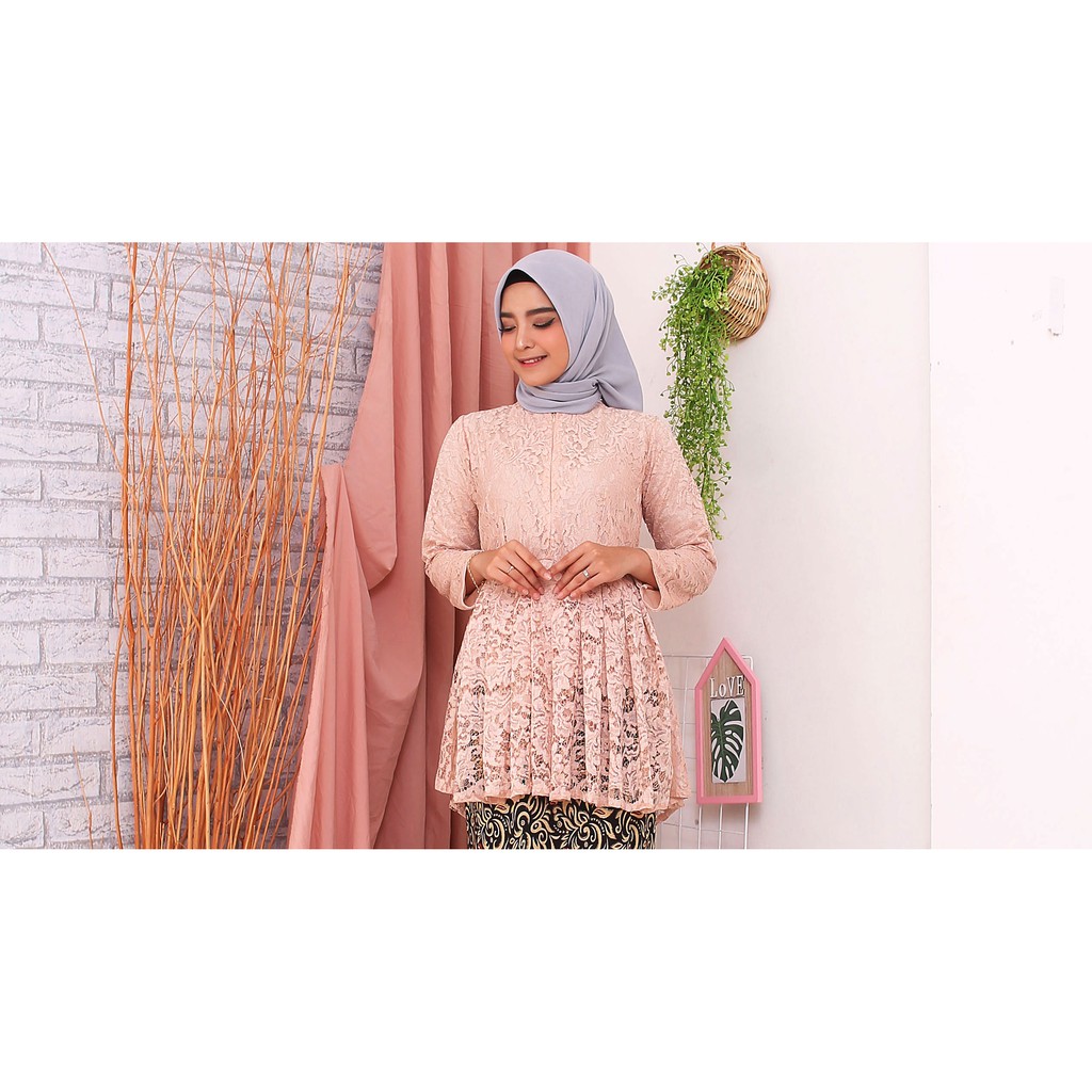 Kebaya Babydoll (6 warna) Brukat Corneli Tulang Long Hand (6 warna)