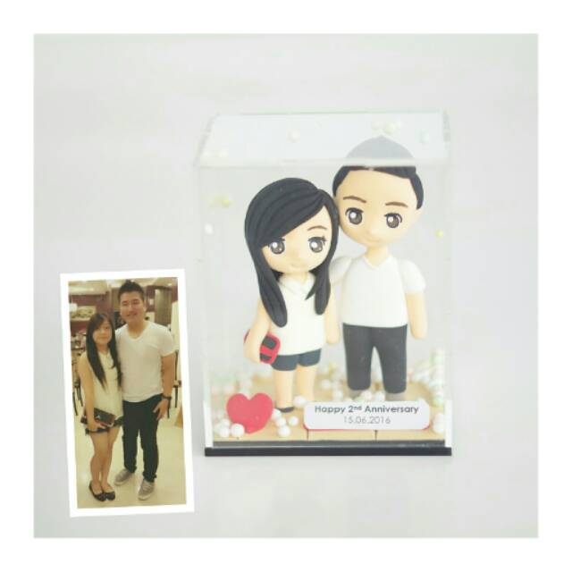 Boneka clay doll figure custom by request kado unik anniversary ulang tahun anniv