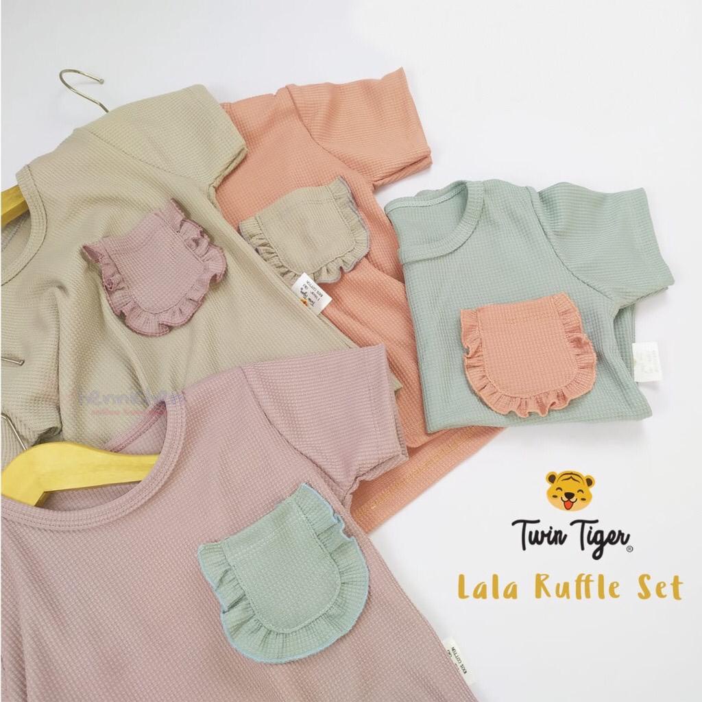 TWIN TIGER HOODIE WAFER PLUS SHORT SETELAN HOODIE KANTONG ANAK / LALA RUFFLE SET SETELAN RUFFLE