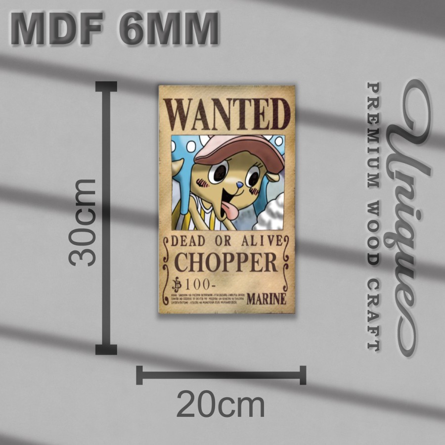 One Piece Wanted Bounty Poster Onepiece Poster Kayu Pajangan Dinding