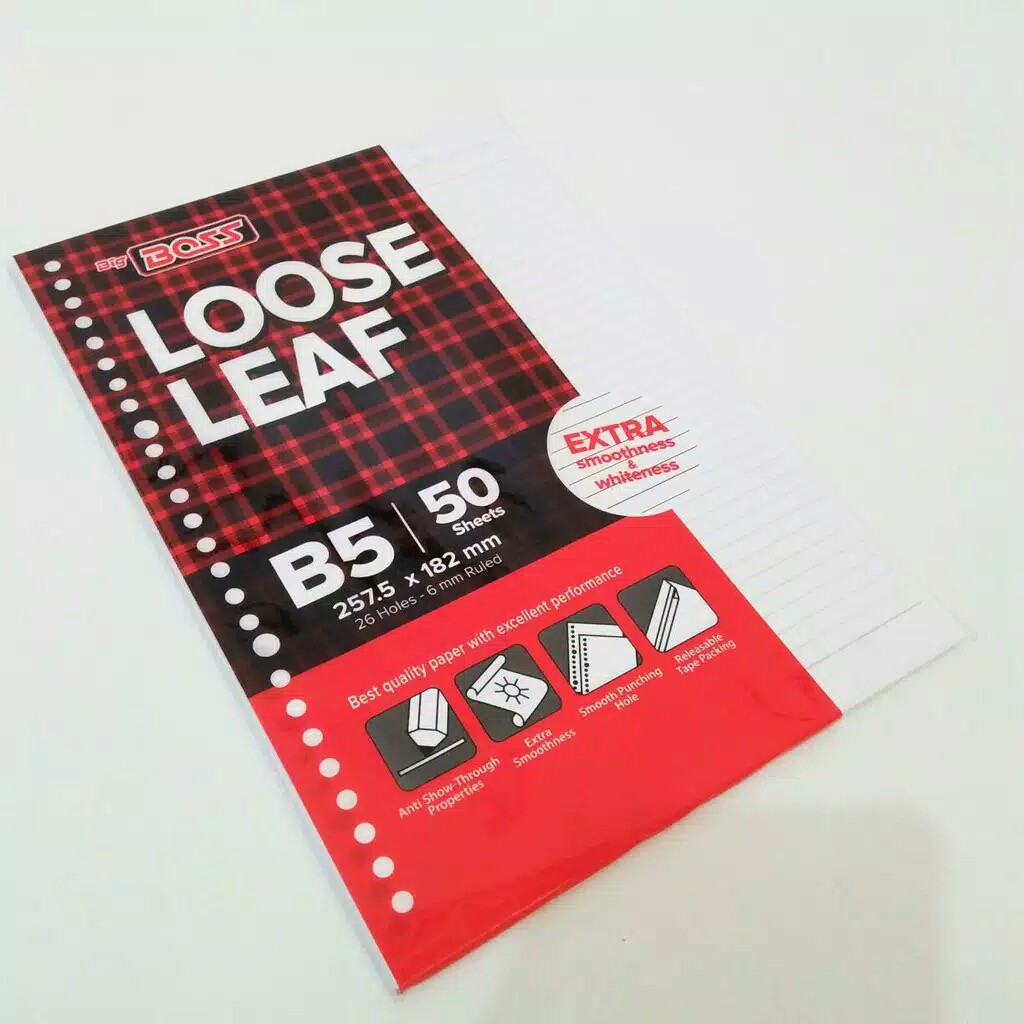 

[GRAND MEDIA] KERTAS BINDER / LOOSE LEAF B5 BIG BOSS ISI 50 LEMBAR