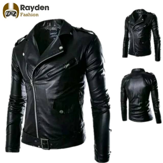JAKET SEMI KULIT PRIA RAMONES / JAKET KULIT SINTETIS /JAKET RESLETING CHAQUETA