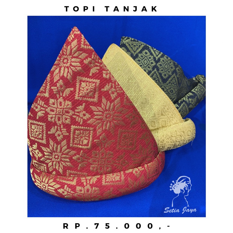 Topi Tanjak Songket Palembang, Koto Gadang, Padang/ Tanjak Tinggi Dewasa Melayu