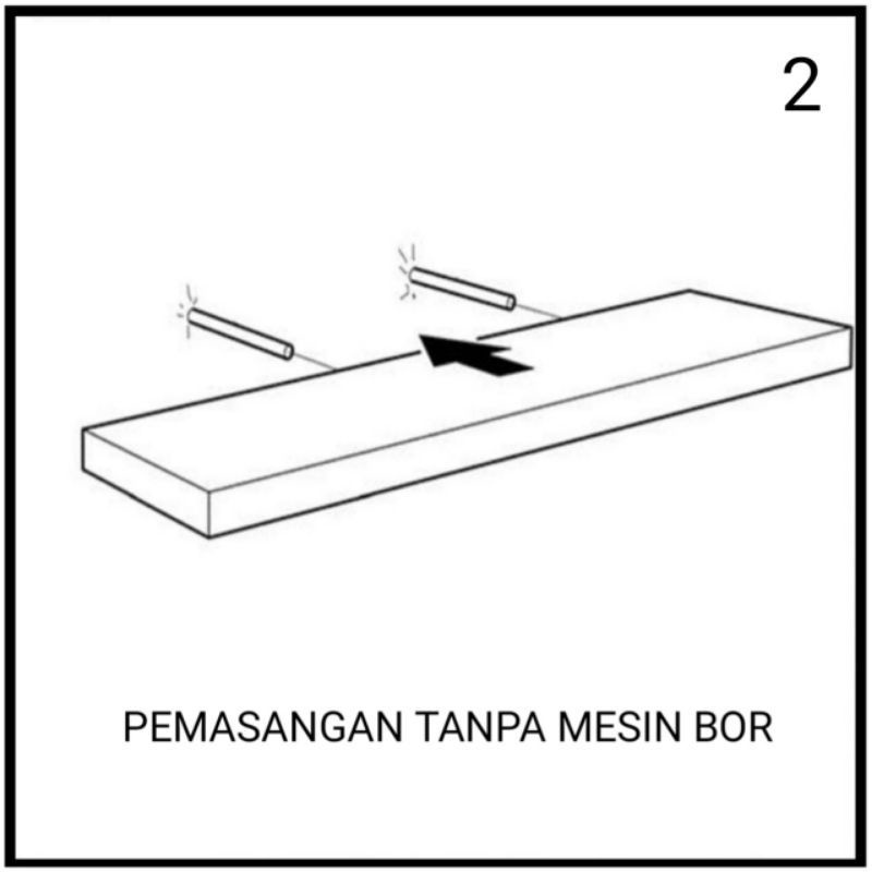 Rak dinding ambalan papan kayu tempel slim minimalis TANPA BORR