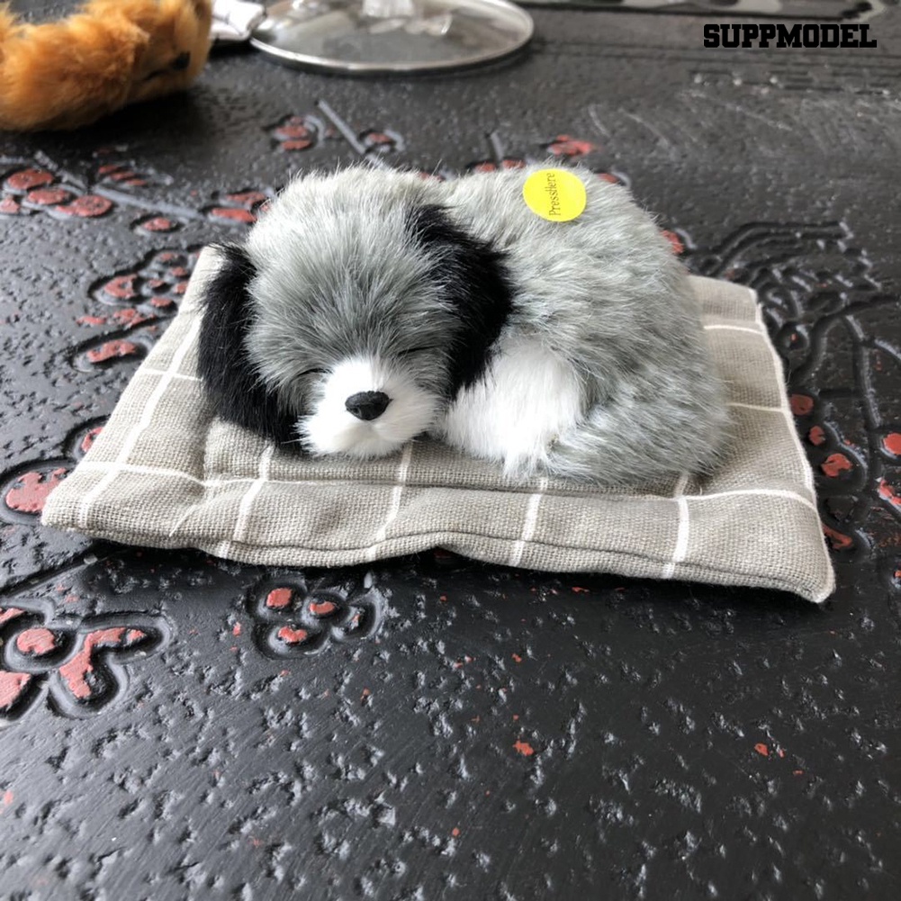 Boneka Anjing Tidur Realistis Bahan Plush Untuk Dekorasi Rumah / Mobil