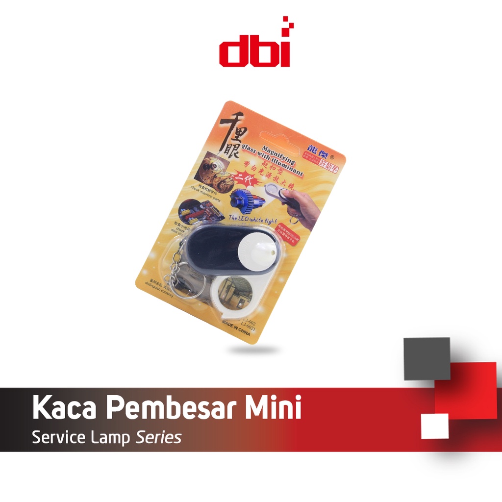 KACA PEMBESAR + LAMPU LED MINI 10X (GANT. KUNCI)