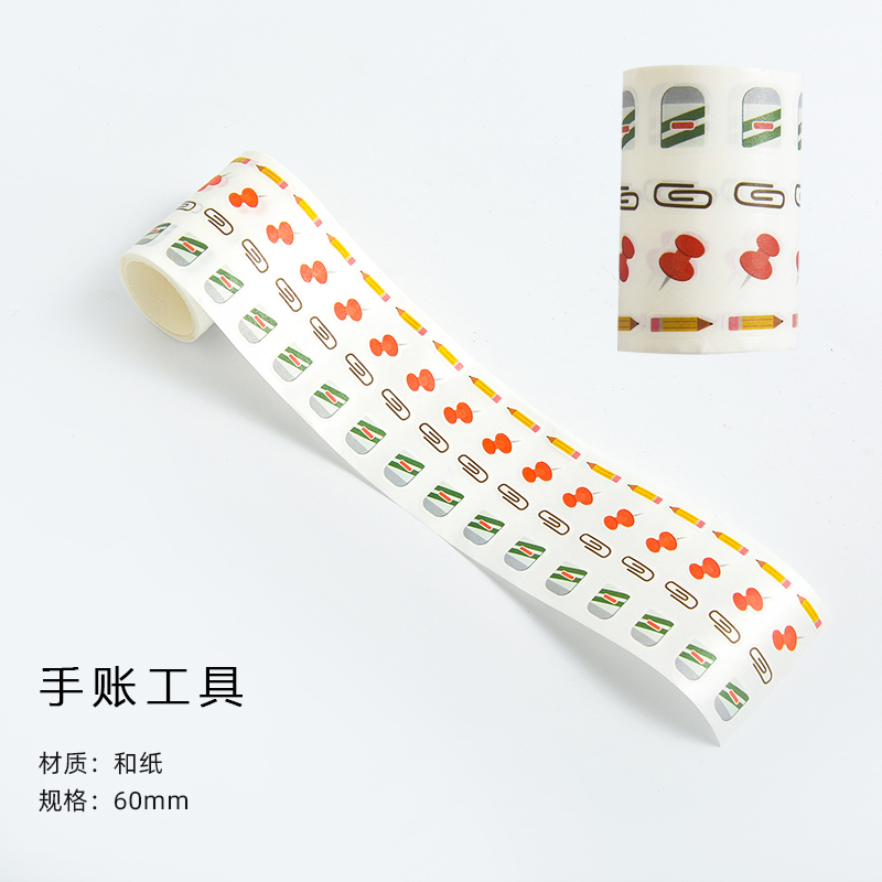 Stiker Kertasselotip Washi Gambar Wajah Beruang Tersenyum Lucu Untuk Jurnal-A