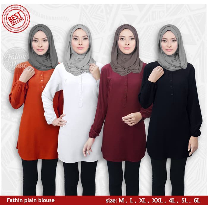 BAJU muslim polos tunik wanita all size