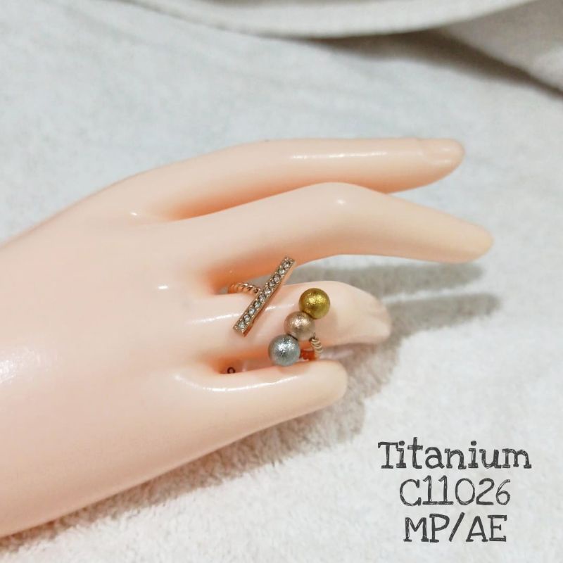 Cincin Titanium Bola Mix 3 warna C11026