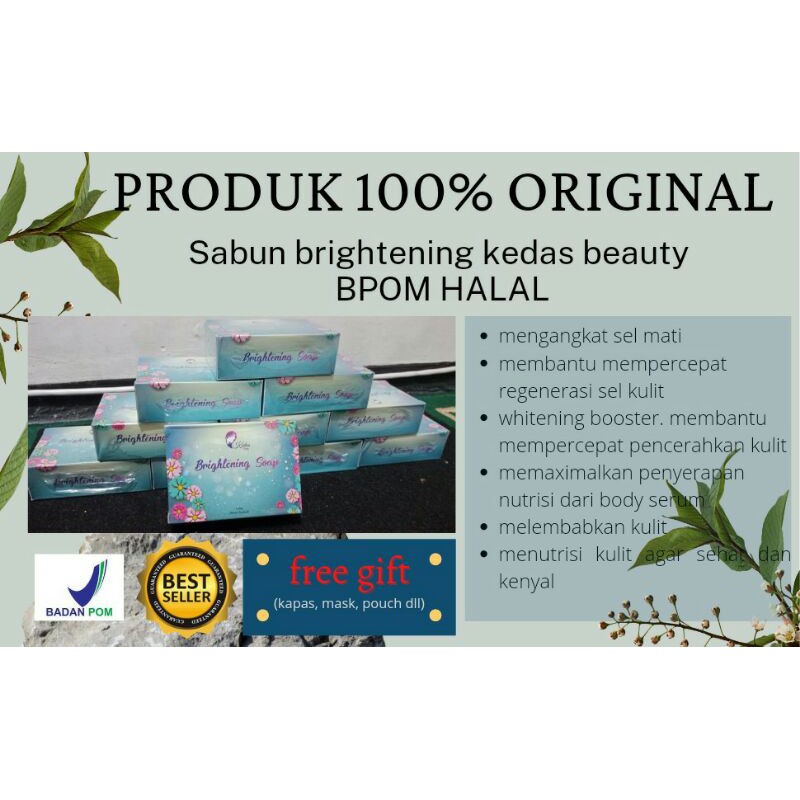 sabun brightening kedas beauty 100% ORIGINAL BPOM pemutih wajah viral tiktok