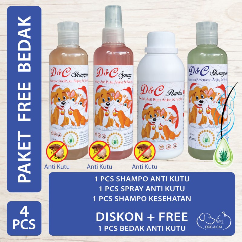 D&C Paket Anti Kutu + Shampo Kesehatan (Shampo Anjing) (Shampo Kucing)