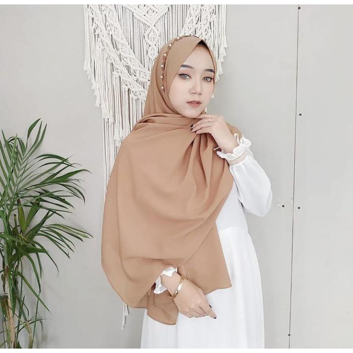 (BISA COD) Pashmina Shanum Payet Bunga Mutiara Pasmina Tali Diamond Hijab Jilbab Instant Premium