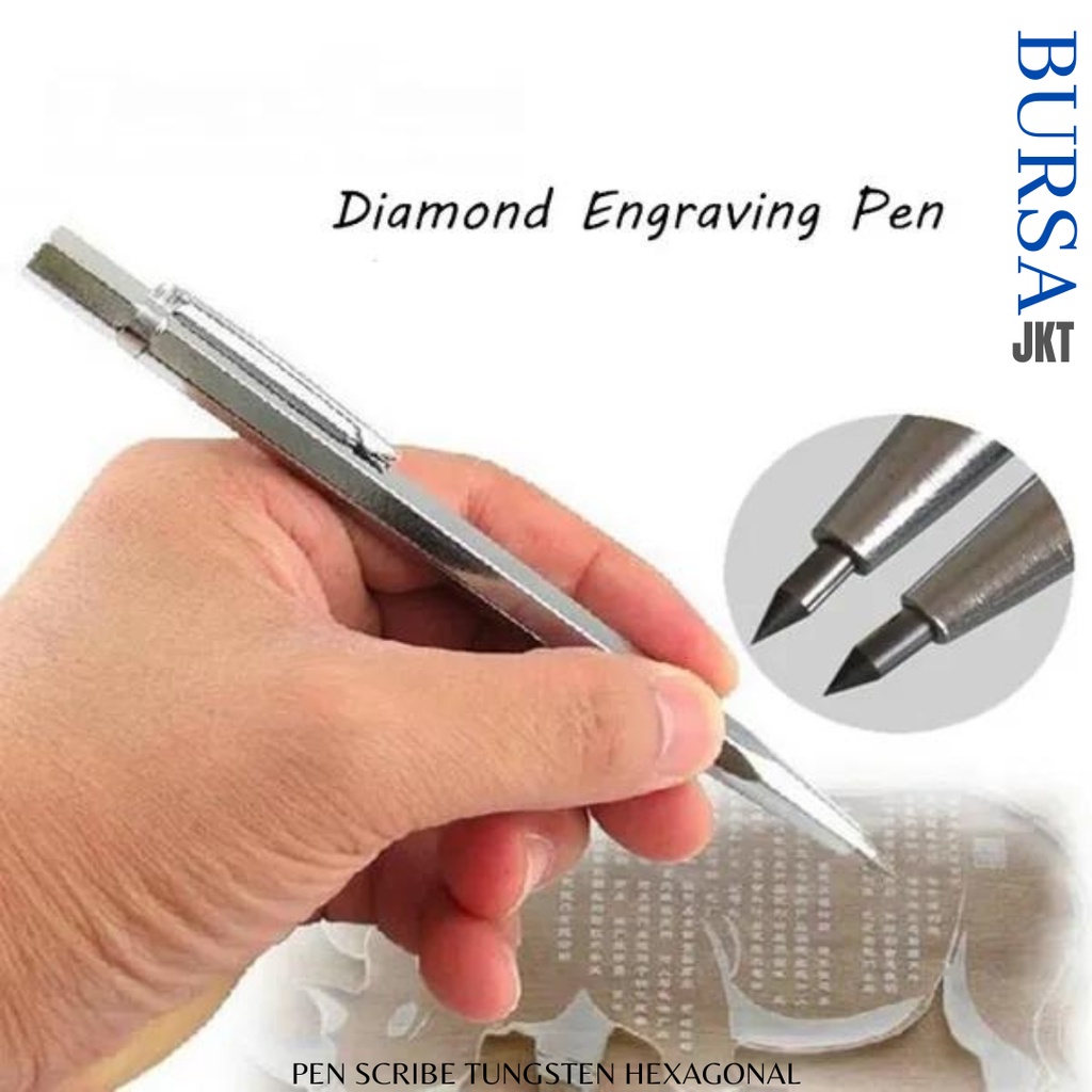 PEN SCRIBE TUNGSTEN SILVER PENANDA BOR PADA BESI LOGAM