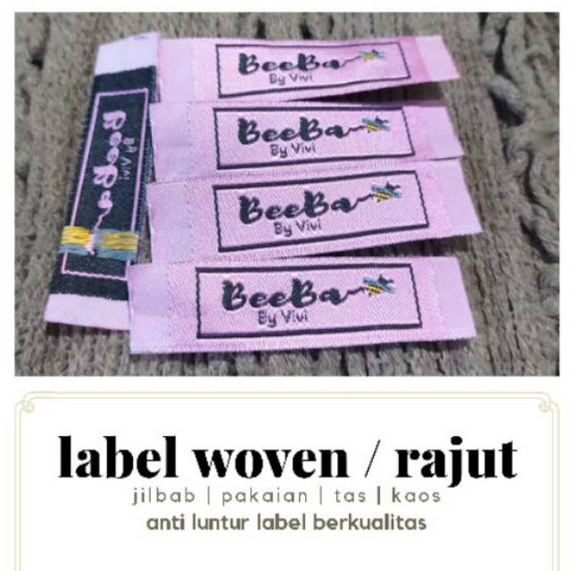 Label baju Woven Rajut size standar
