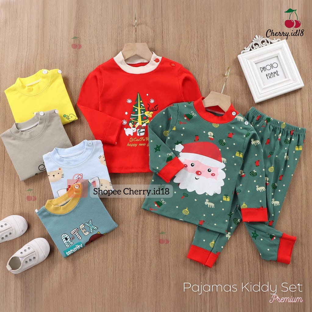 Cherry COD Baju Tidur Anak Import / Setelan Piyama Anak Import / Baju Anak Laki Laki / Baju Anak Perempuan PY56