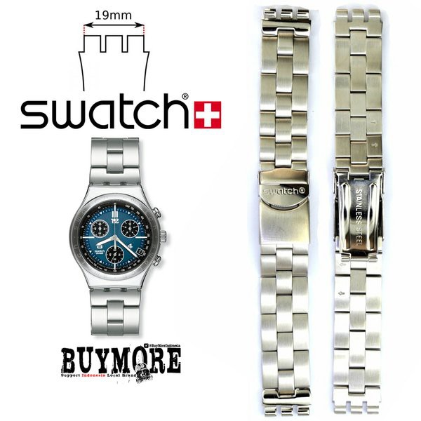 Langsung Order Tali Jam Swatch Rantai Stainless Strap Irony Chrono YCS415GX Terlaris