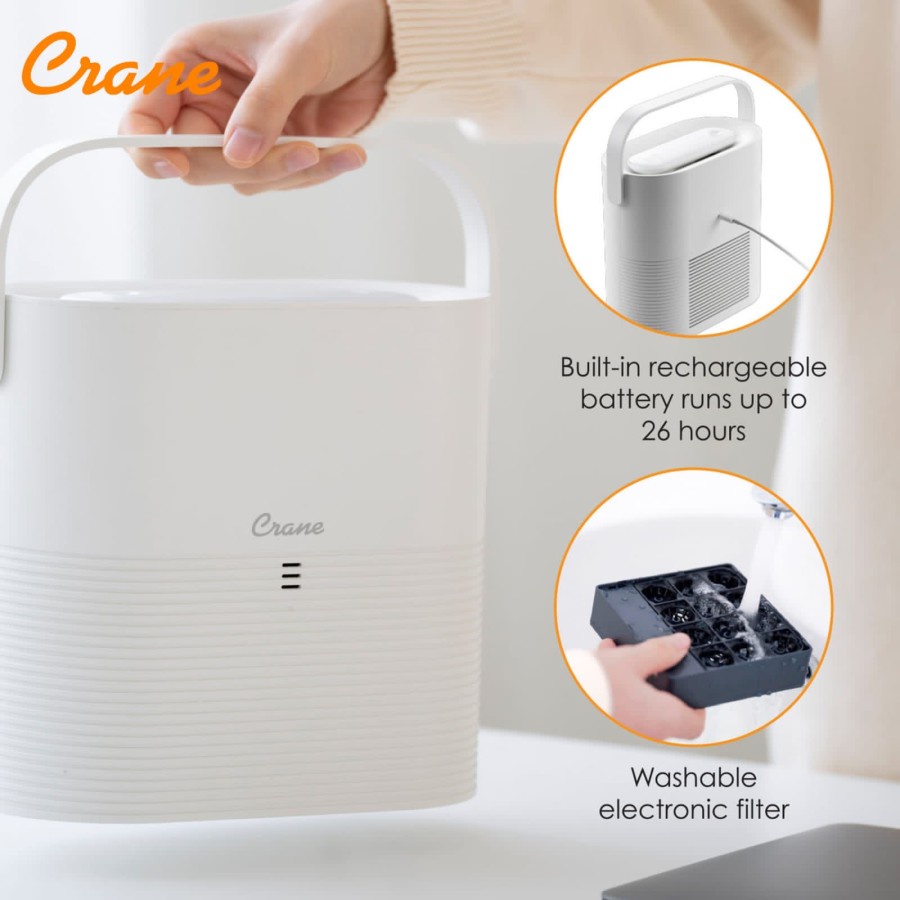 Crane Rechargeable Portable Air Purifier with Strap