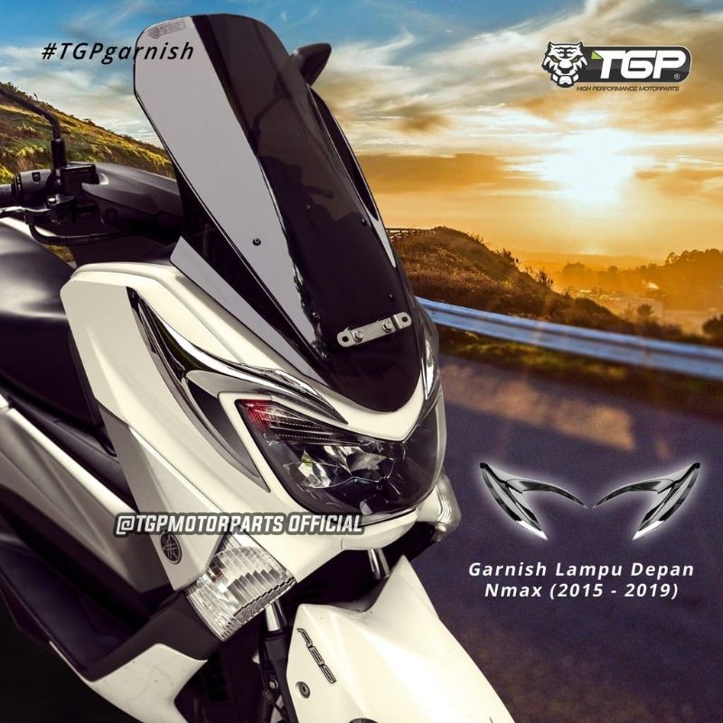 Garnis Lampu depan Yamaha Nmax black crome TGP