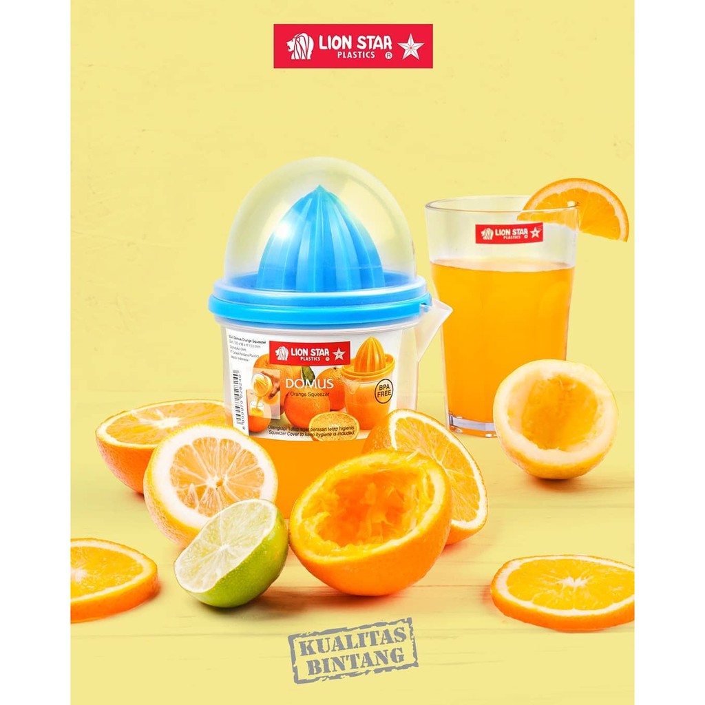 Perasan Jeruk Plastik Lion Star Alat Peras Jeruk Nipis Domus Orange Squeezer SQ2 Gelas Pemeras Lemon