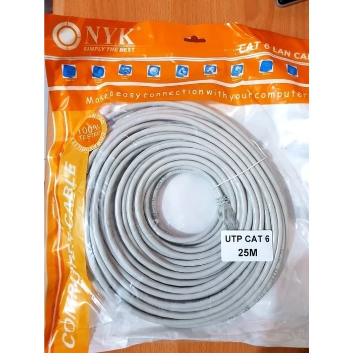 Kabel LAN NYK Cat 6 UTP 25Meter Kabel Internet High Quality