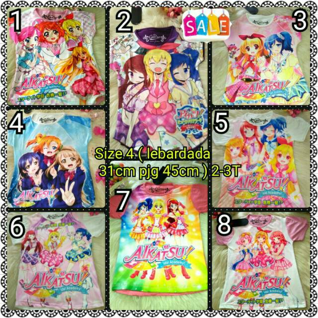 Kaos Karakter Anak Perempuan Cocoice Girl Aikatsu SZ 4(3T)