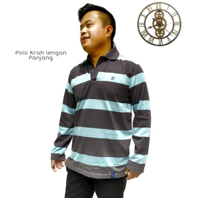 KAOS SALUR PRIA LENGAN PANJANG KANCING DEPAN