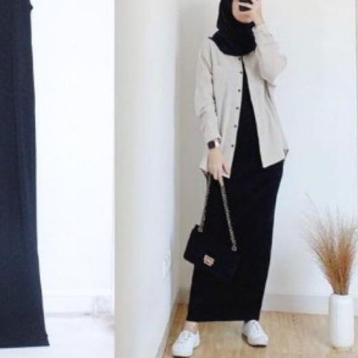 Dress Inner Span | baju muslim wanita atasan Outfit ngampus | baju murah wanita | fashion wanita mus