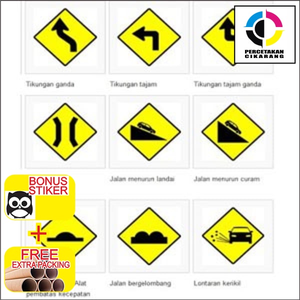 Grosir Daun Rambu Lalu Lintas Ukuran 60 cm. 2 Muka / 2 Sisi Keren