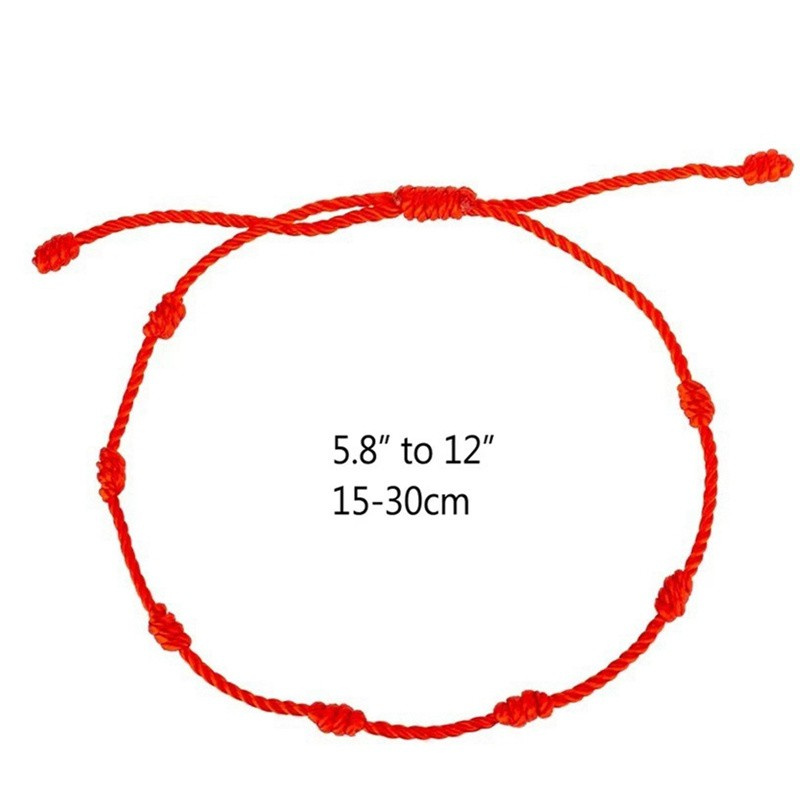 Lucky Red String Bracelet Kabbalah Amulet 7 Knots Protection Rope Man Women Gift