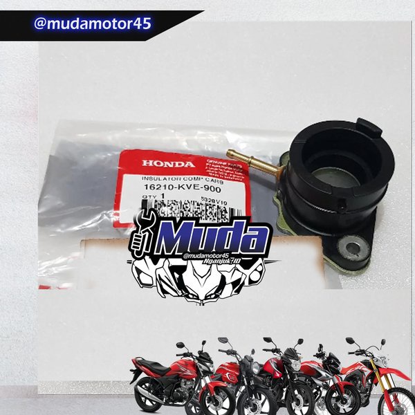 INTAKE KARBU RATOR CRF150L MEGAPRO MONO SHOCK VERZA 16210-KVE-900 MANIPOL INSULATOR MANIFOLD CRF 150