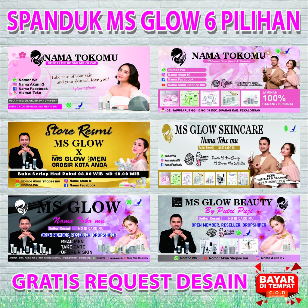 Spanduk Banner MS Glow (Agen, Member,Reseller) free desain