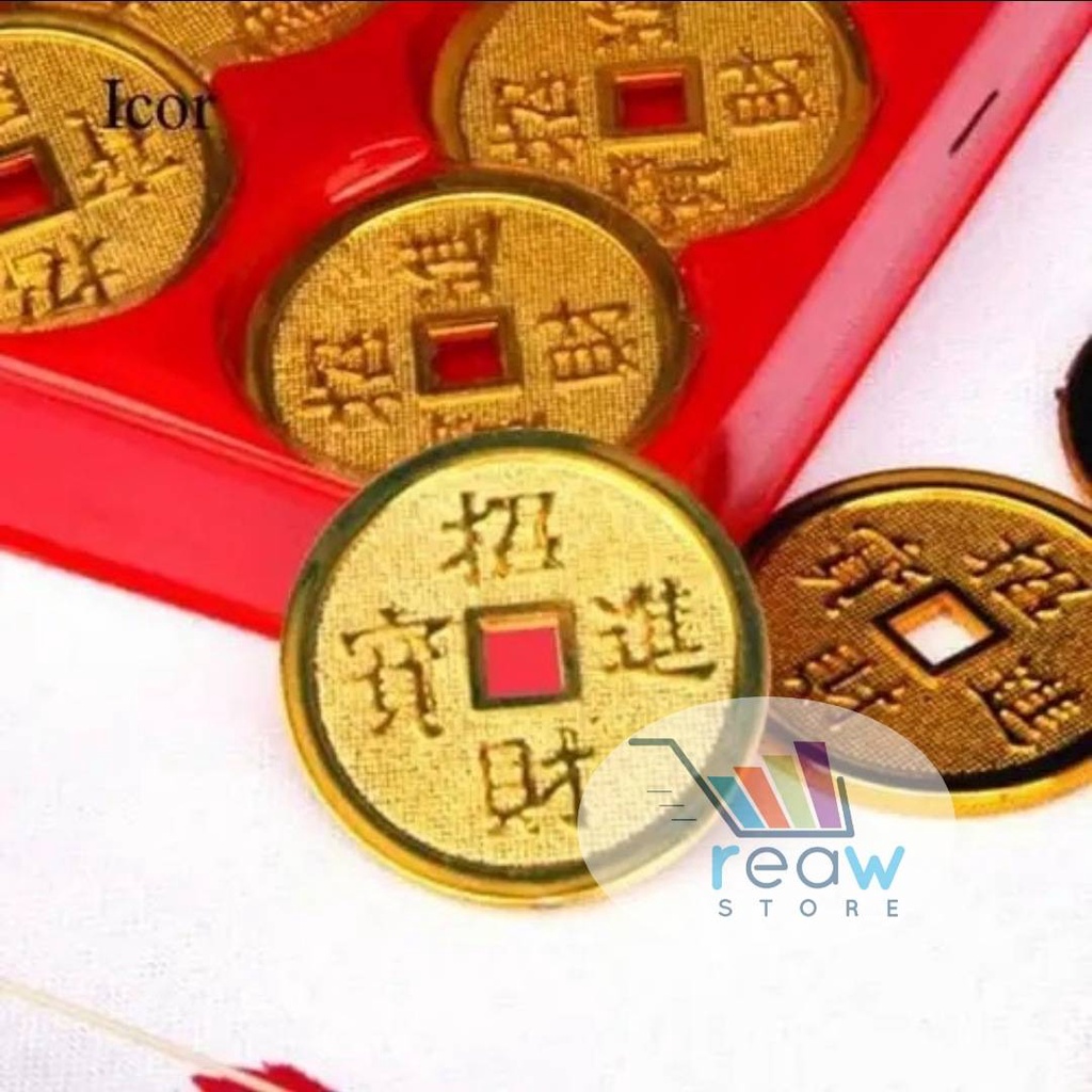 Hiasan Dekorasi Pajangan Imlek Koin Emas Uang Kuno Logam China Murah