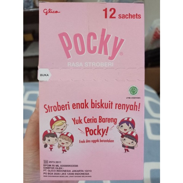 

PAKET 6 BOX Pocky Mini Strawberry Size Box ( 1Box Isi 12 Sachet x 12Gram)