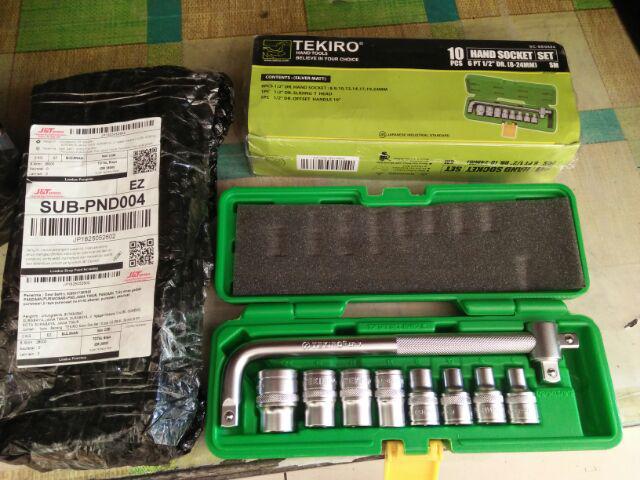 Tekiro Kunci Sok Set 10 Pcs 1/2 Dr 8 - 24 Mm 6 Pt / 12 Pt Box Plastik