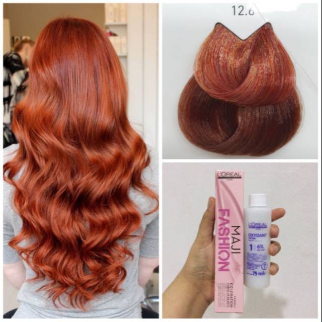 L'oreal Maji Fashion 12.6 Cherry Blush Red Orange Hair Dye Cat Rambut Loreal Majifashion