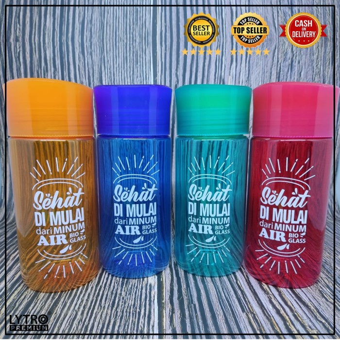 Terlaris Tumbler Botol Bioglass - MCI - Botol Reno 500ML - Original Chielo - Orange Ampuh