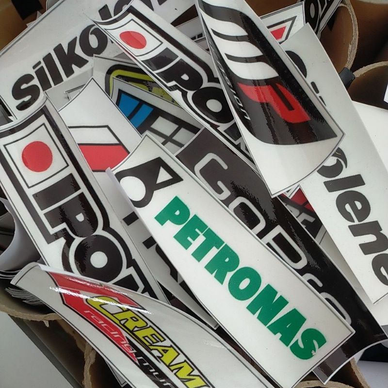 Stiker sponsor murah Bijian tahan air / stiker acak minimal 10pc