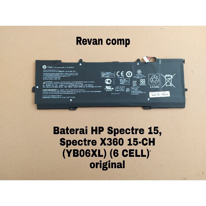 Baterai HP Spectre 15, Spectre X360 15-CH (YB06XL) (6 CELL) original